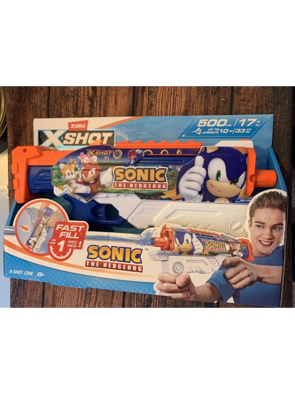 Zuru X-Shot Sonic The Hedgehog Fast-Fill Water Blaster Toy 500ml Capacity